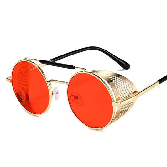 H - occhiali da sole rotondi Steampunk
